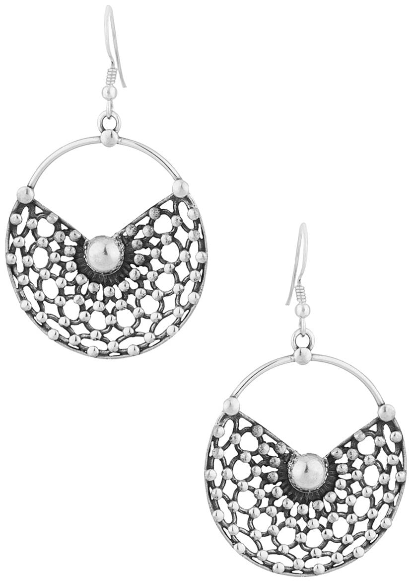 

Voylla Contemporary Oxidized Sterling Silver Danglers