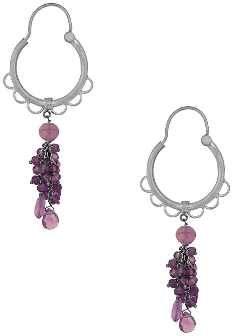 

Voylla Amethyst Studded Looped Earrings