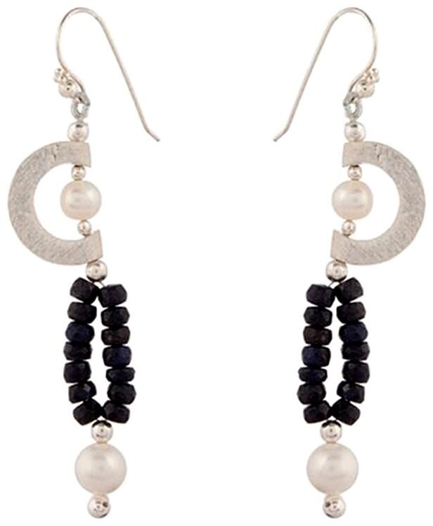 

Voylla Mesmerising 925 Sterling Silver Sapphire And Pearl Earrings