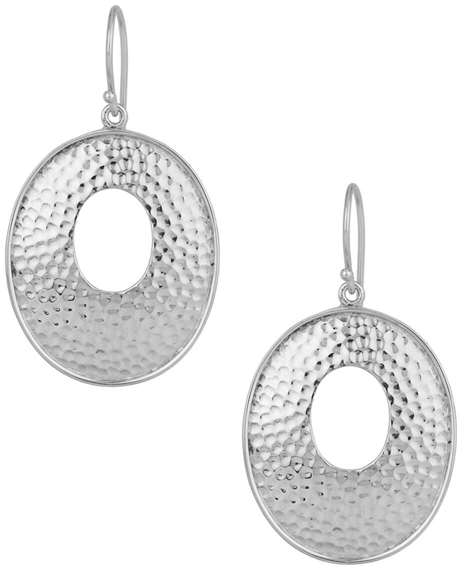 

Voylla Sterling Silver Oval Earrings With Rosette Texture