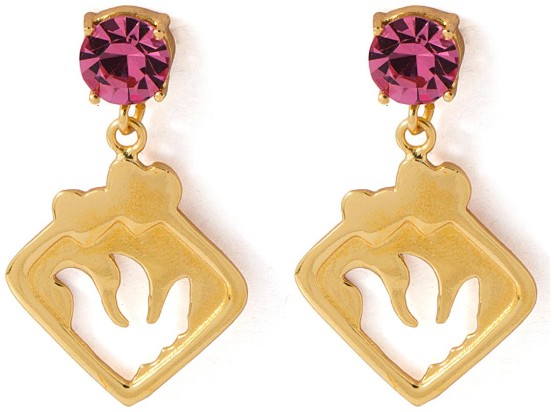 

Voylla Gold Tone Pair Of Earrings Made With Swarovski Zirconia