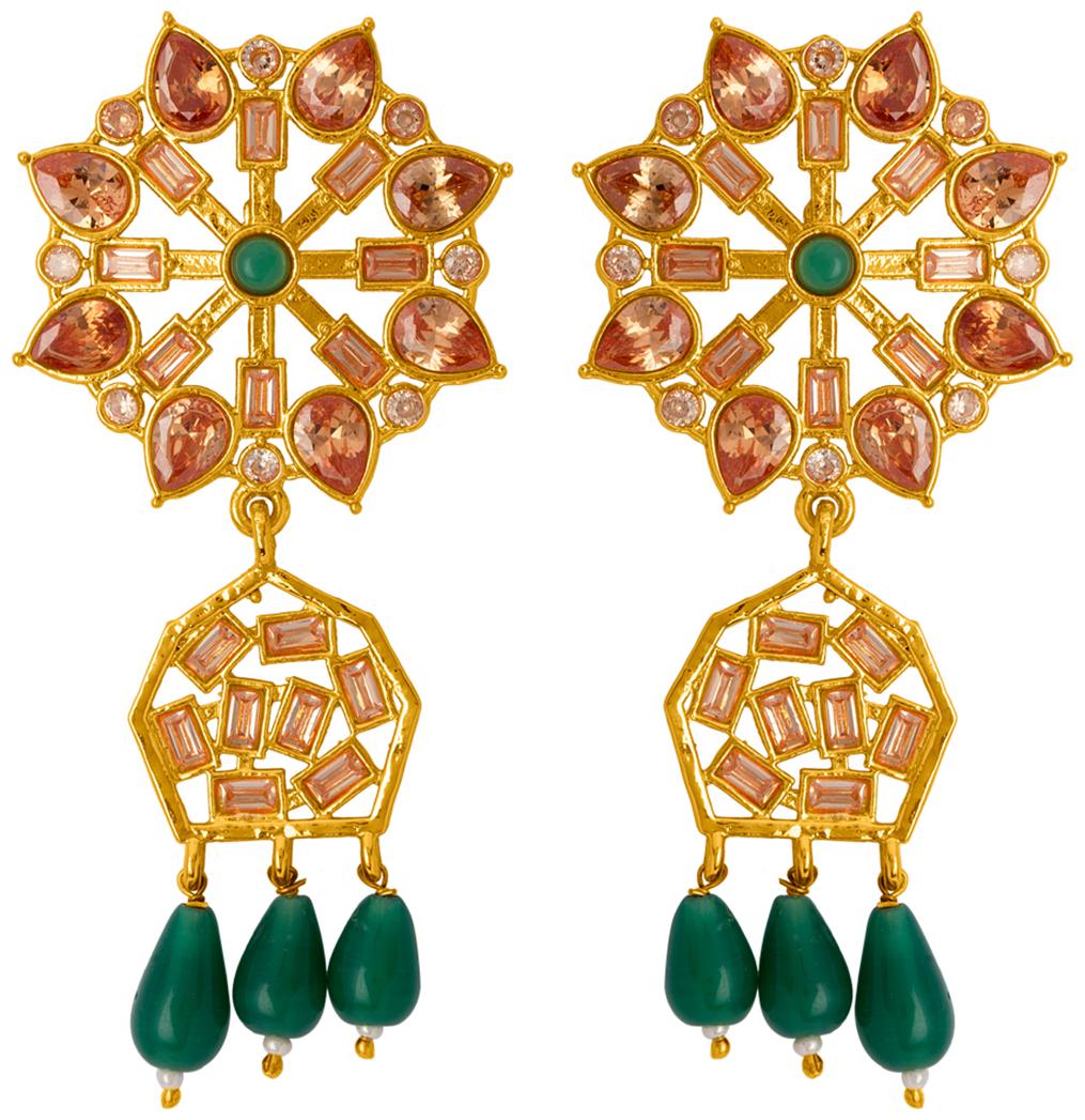 

Voylla Alloy Gold Plated Festive Dangle Earring For Women