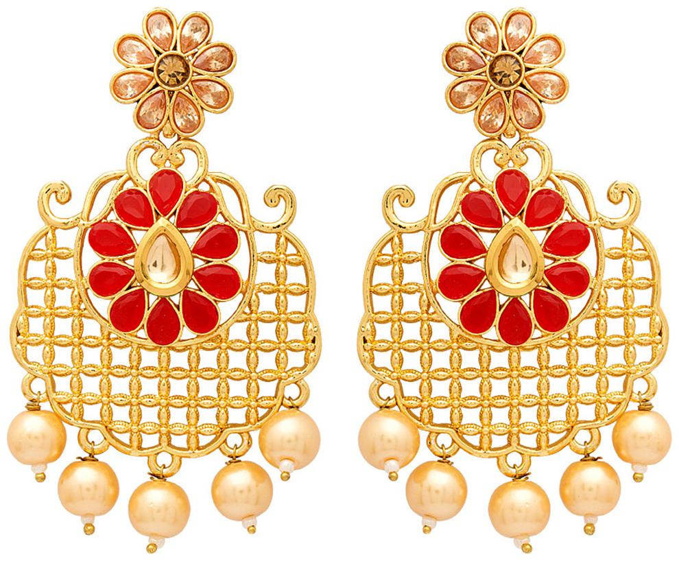 

Voylla Alloy Gold Plated Ethnic Earrings For Women