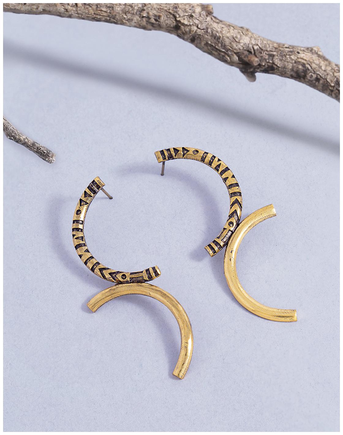 

Voylla Aztec Bar Twin Treat Earrings