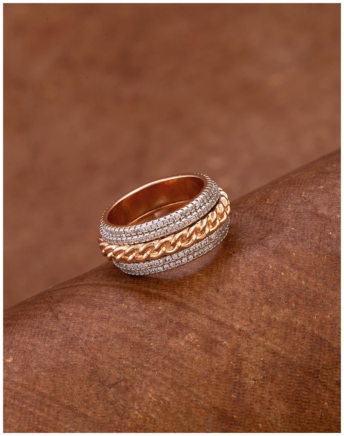 

Voylla Band Style Rose Gold Plated Ring