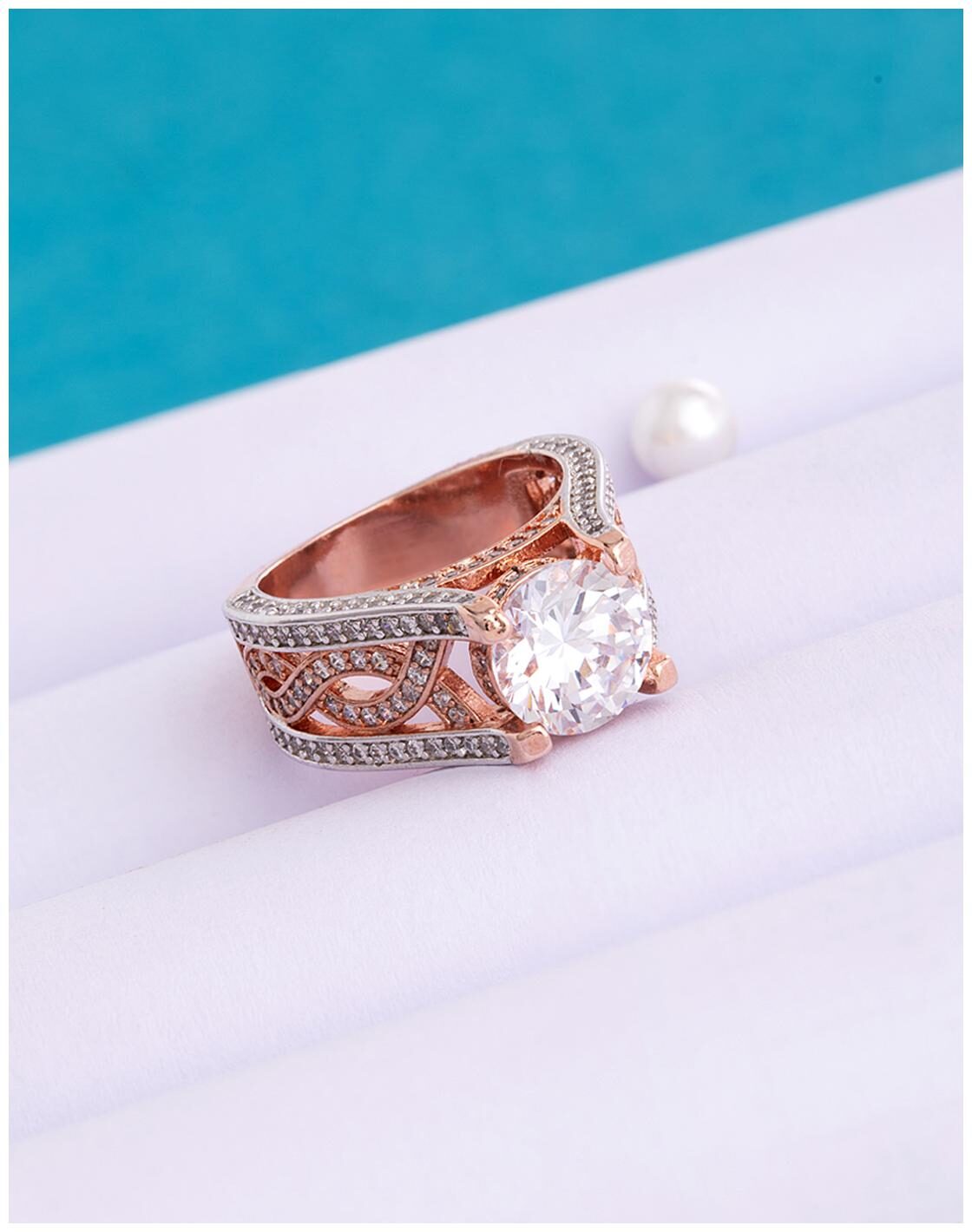 

Voylla Band CZ Gems Adorned Ring