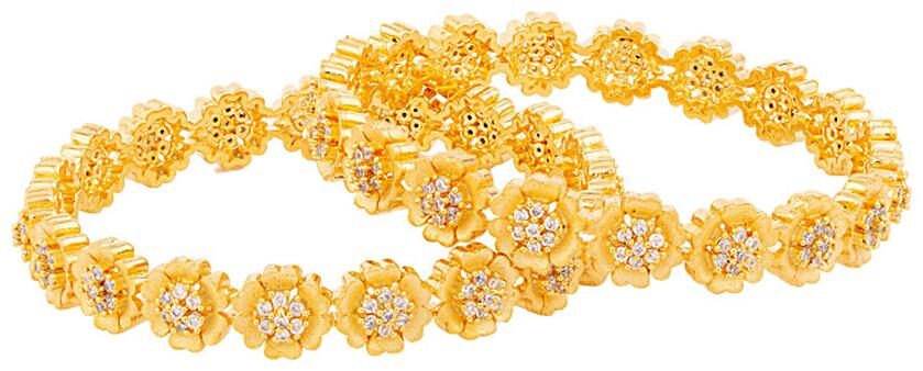 

Voylla Cubic Zirconia Embellished Bangles