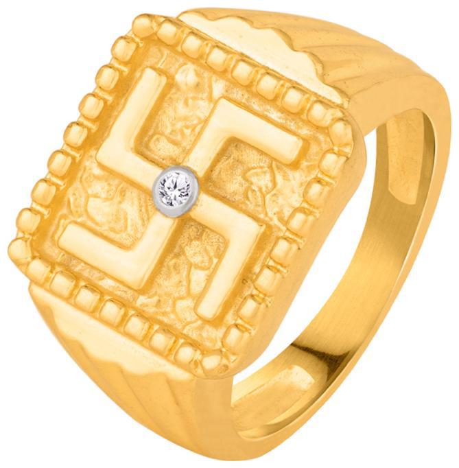 

Voylla Base Gold Mahadev Ring For Men