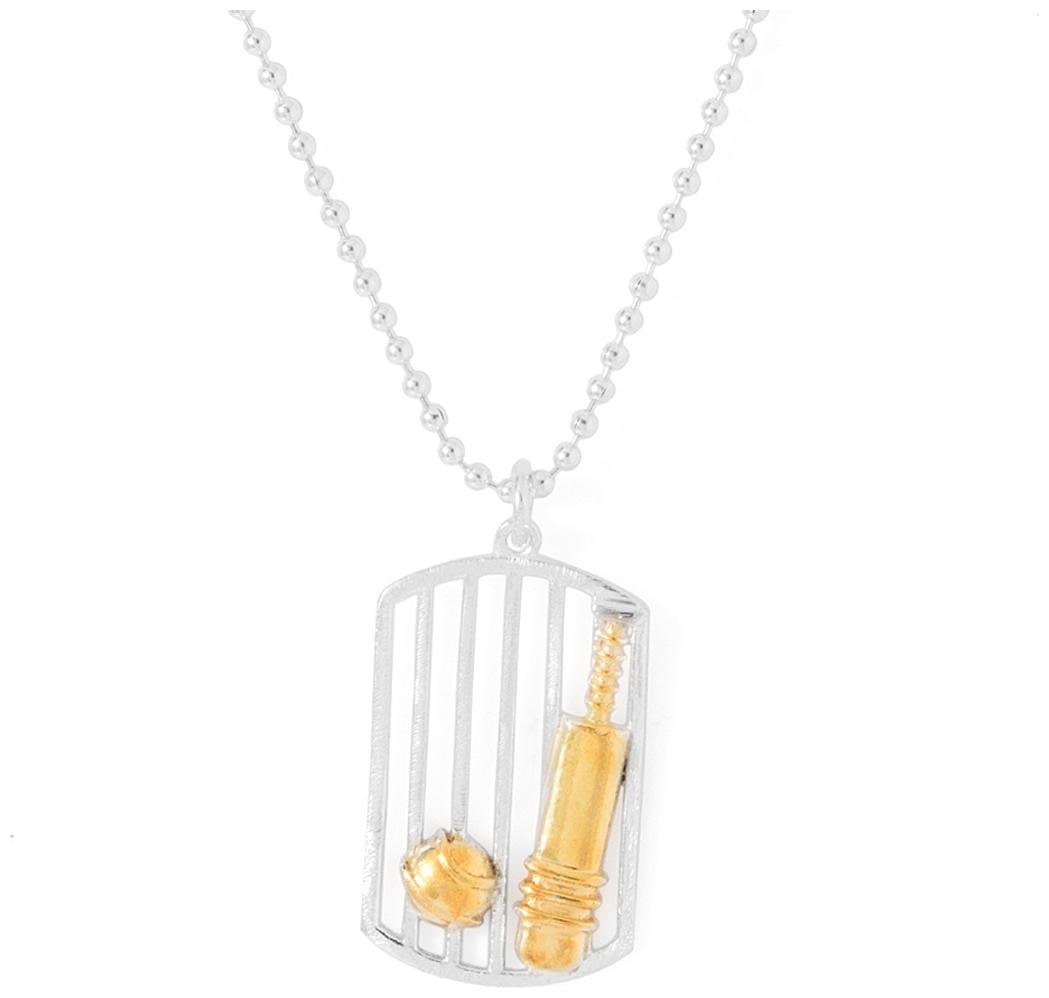 

Voylla Bat-n-Ball Pendant With Chain