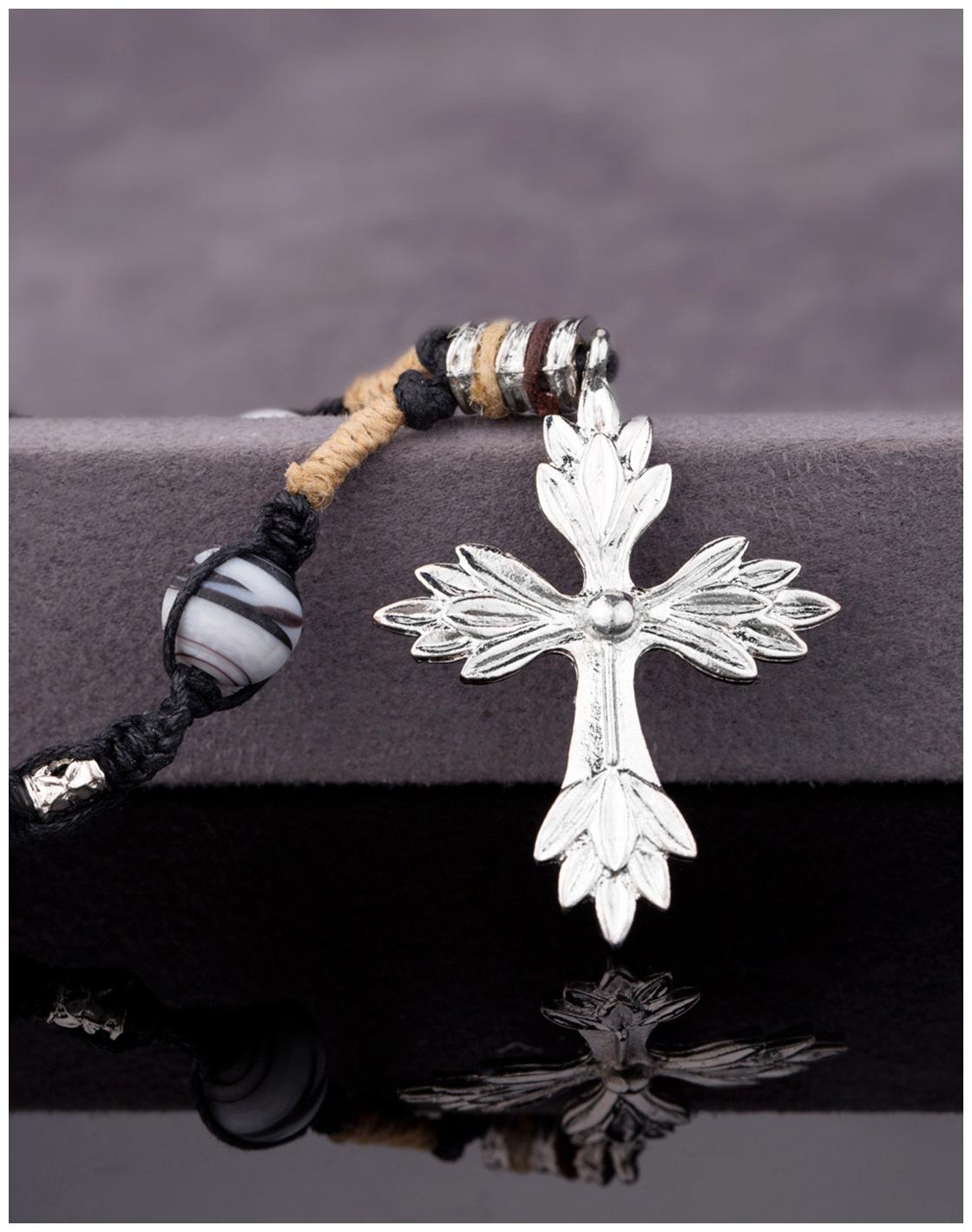 

Voylla Beaded Gypsy Cross Pendant Bead Neckla