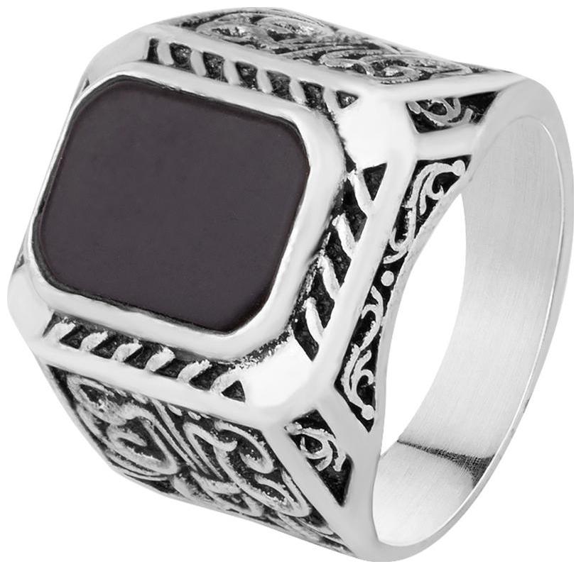 

Voylla Black Stone Signet Milestone Ring For Men