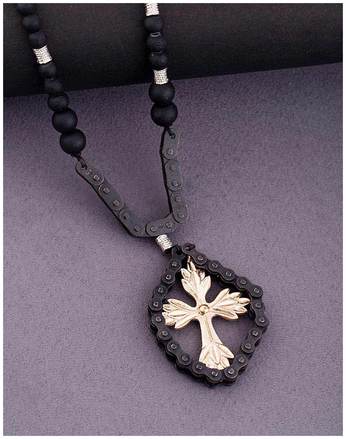 

Voylla Black Gold Motorcycle Diaries Necklace