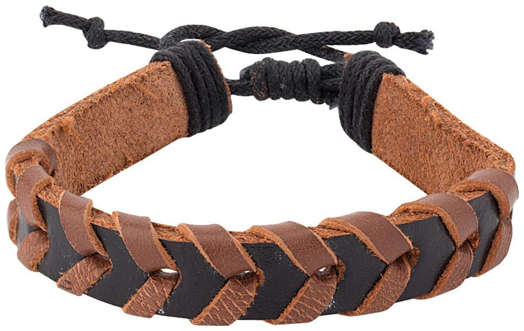 

Voylla Black Leather Brown Woven Bracelet from Cool Stacked