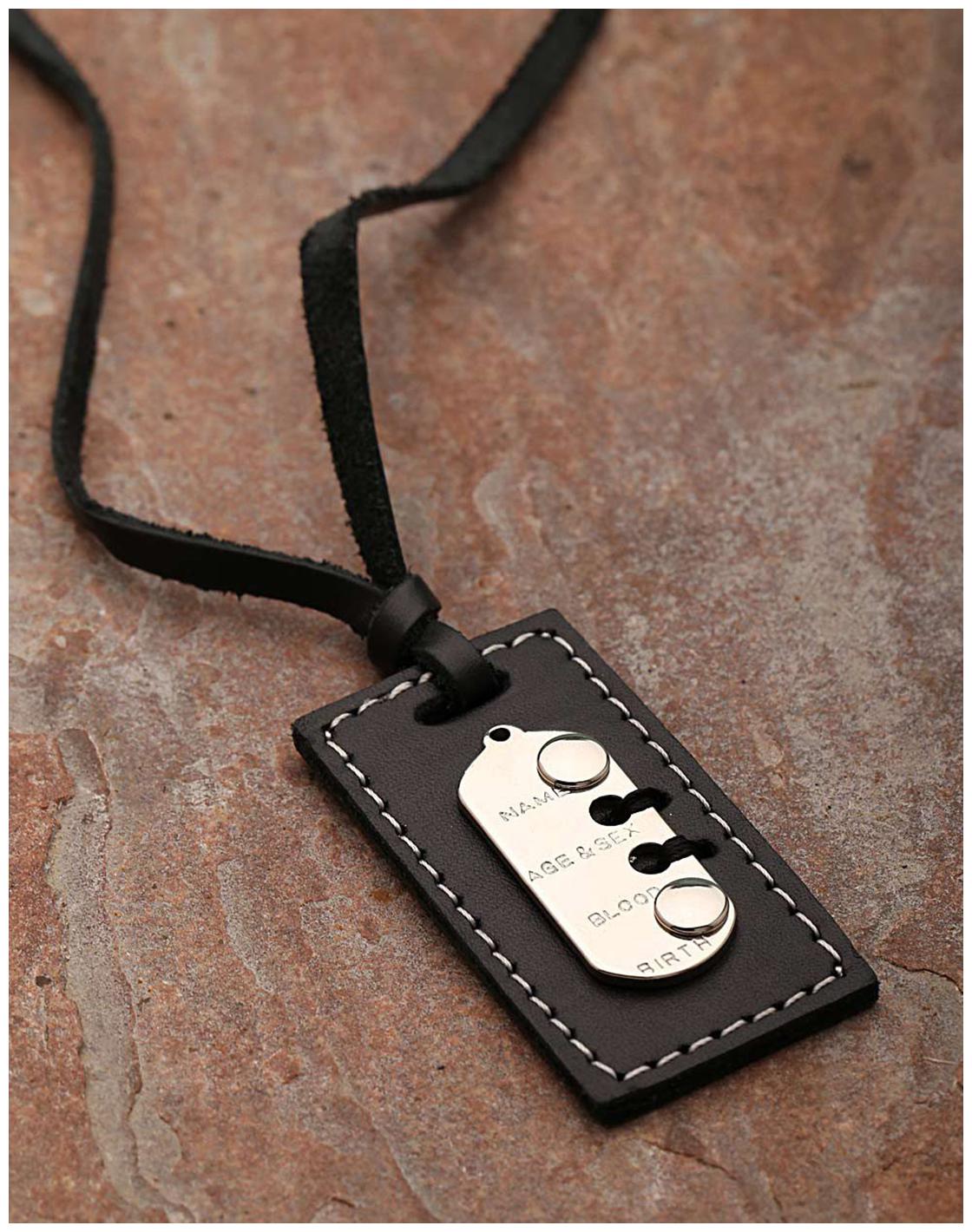 

Voylla Black Leather With Silver Plated Pendant With Chain