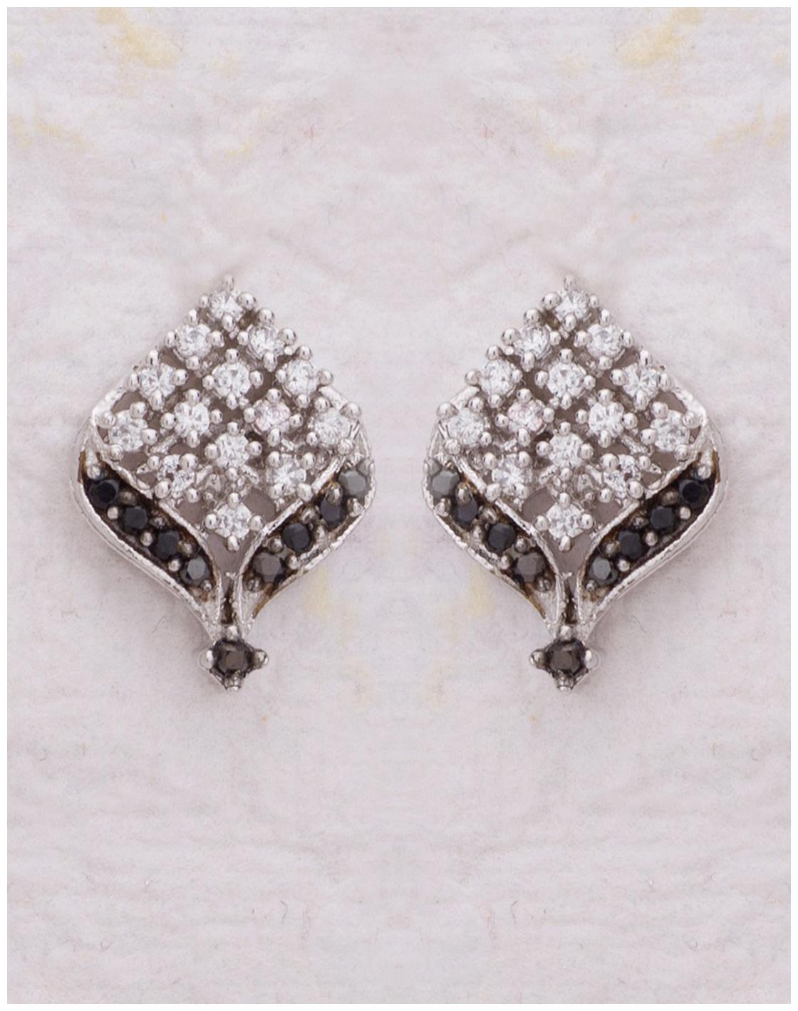 

Voylla Black and White Zircon Studded Monochrome Earrings