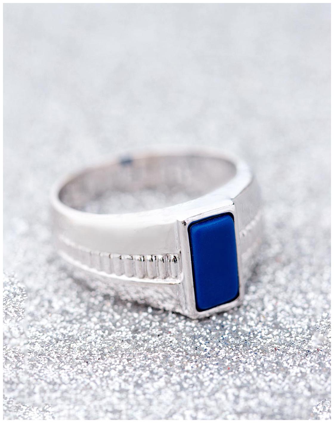 

Voylla Blue Stone Silver Milestone Band Ring