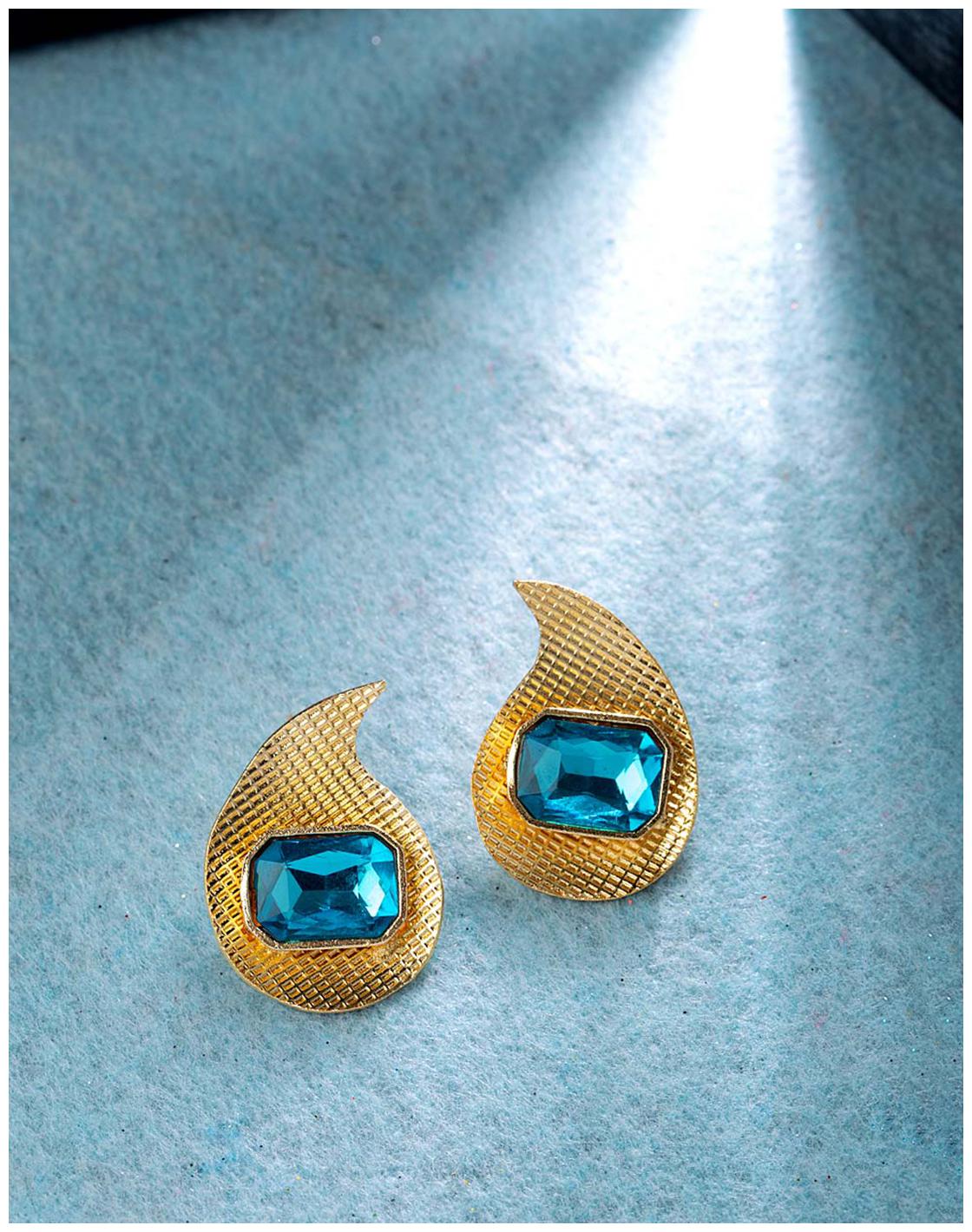 

Voylla Blue Amun Paisley Stud Earrings