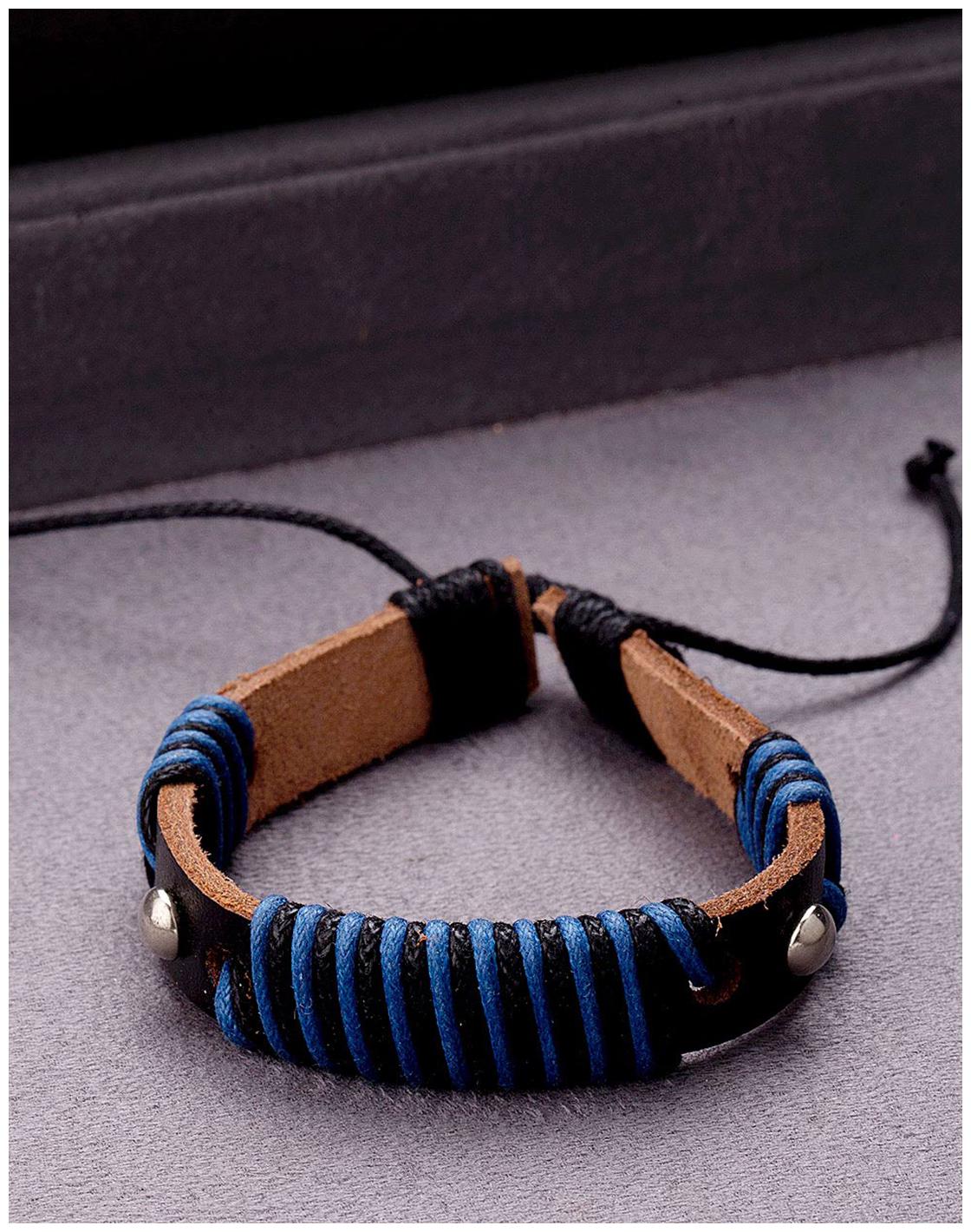

Voylla Bohemian Blue Wrap Black Leather Bracelet from Cool Stacked