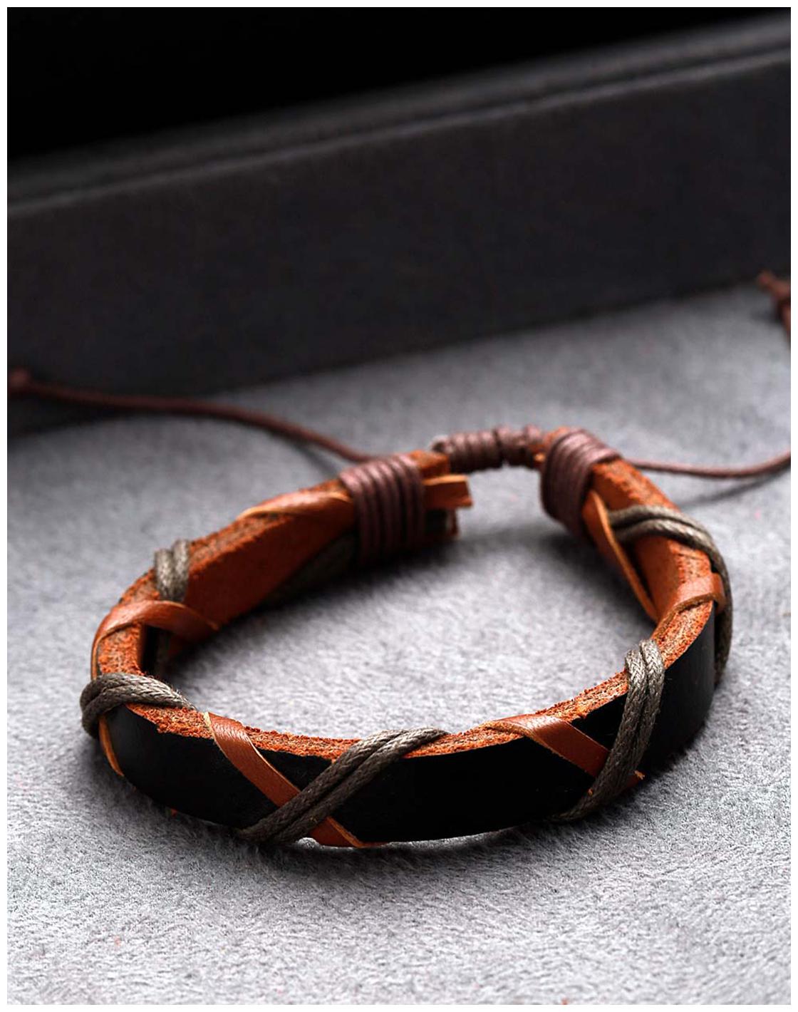 

Voylla Bold Leather Brown Wrap Bracelet from Cool Stacked