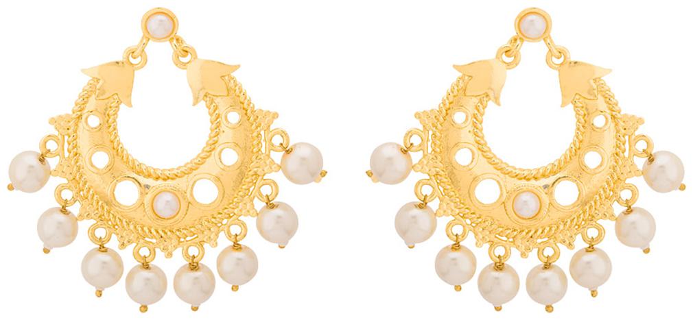 

Voylla Gold Plated Ethnic Brass Dangle Earring For Women