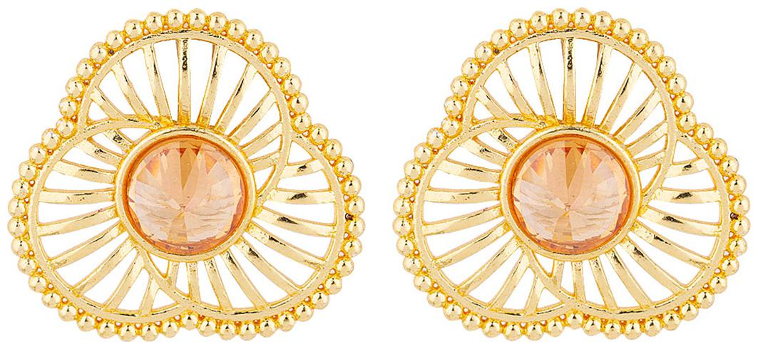 

Voylla Golden Glitz Floral Style Earrings