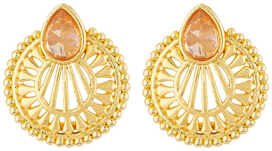 

Voylla Golden Glitz Filigree Hoop Earrings