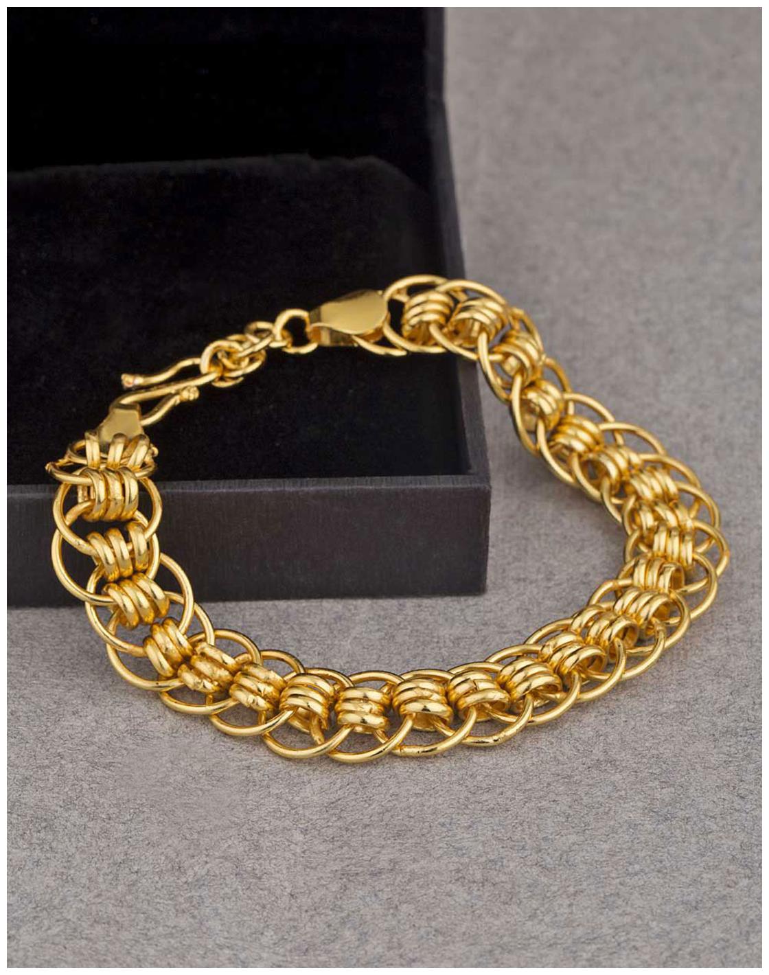 

Voylla Brass Linking Laureate Gold Plated Bracelet