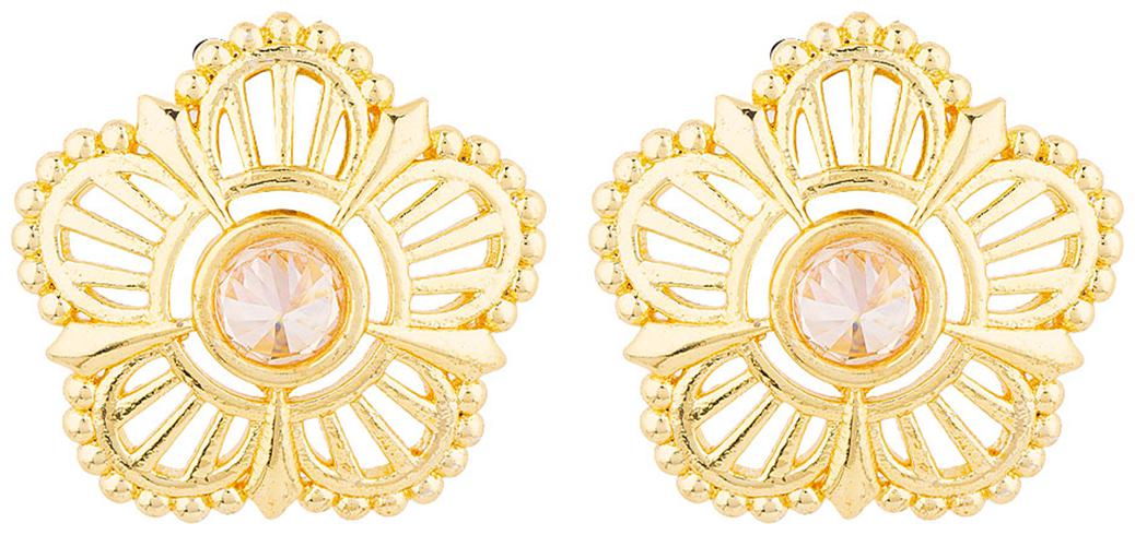 

Voylla Golden Glitz Flower Earrings