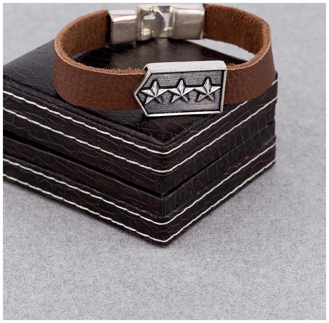 

Dare by Voylla Brown Leather Squad Bracelet