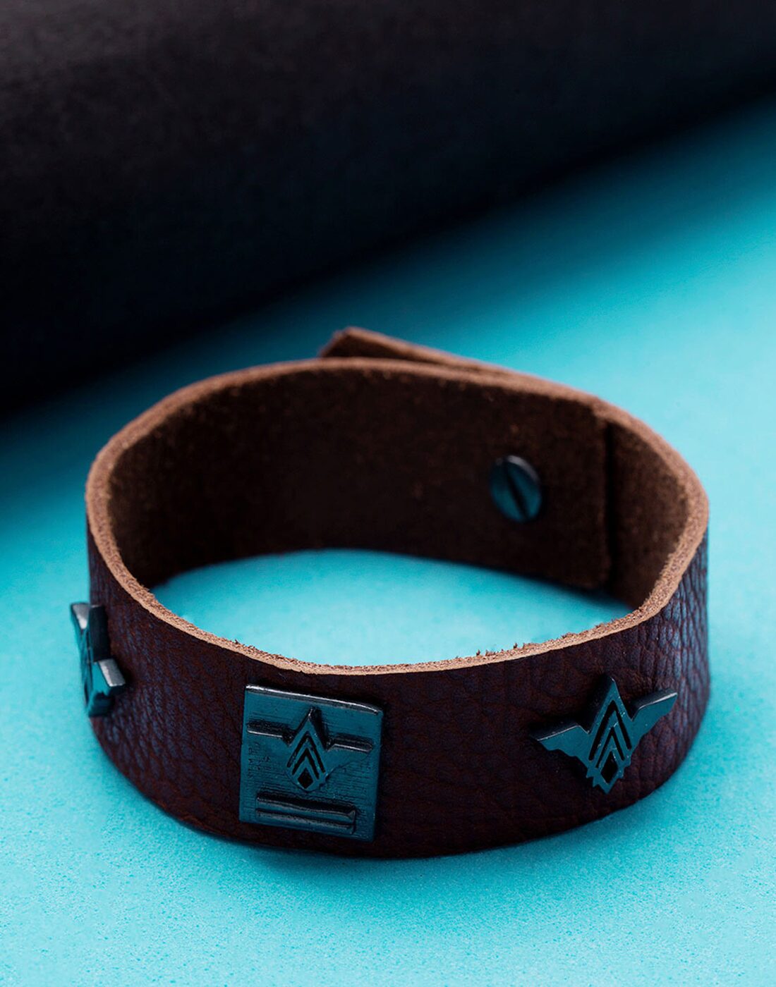 

Dare by Voylla Brown Leather Squad Bracelet