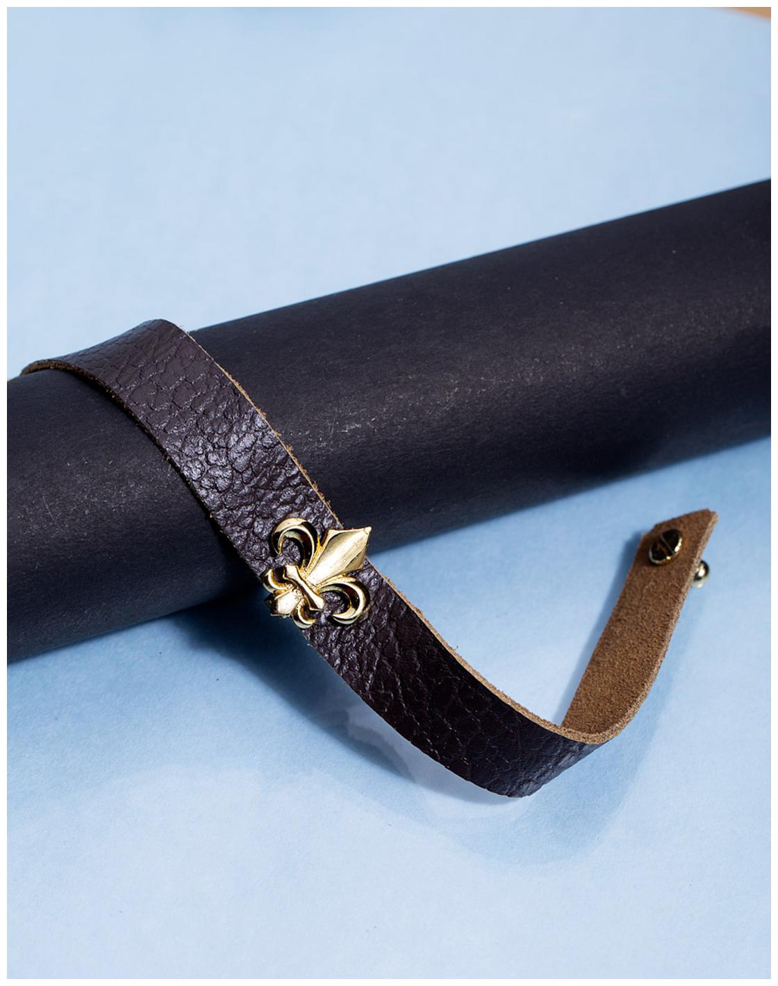 

Voylla Brown Leather Gold Plated Camp Royale Bracelet