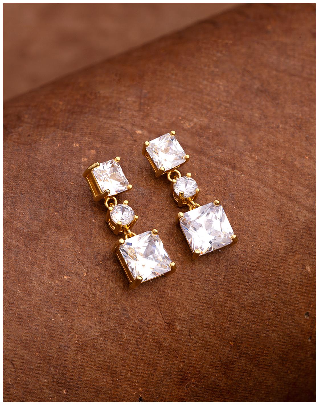 

Voylla Casual Zircon Gems Adorned Earrings