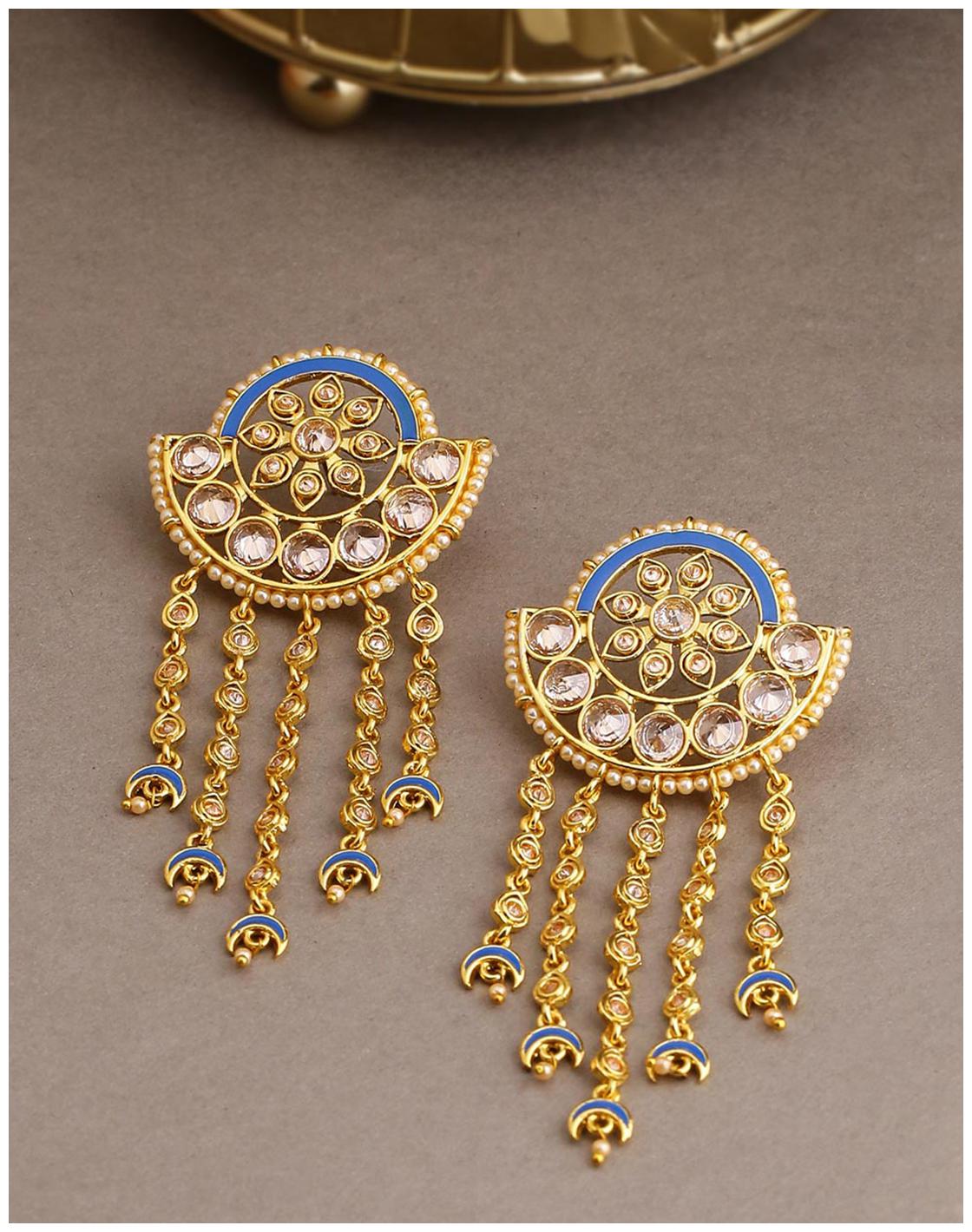 

Voylla Chandrima Asymmetrical Tassels Earrings