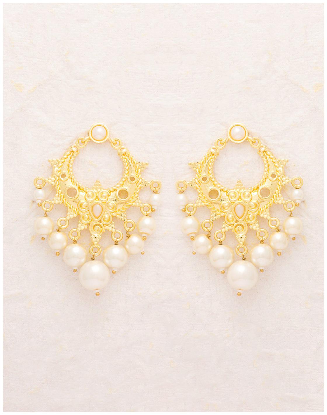

Voylla Classic Pearl Drop Earrings with Gold Plating