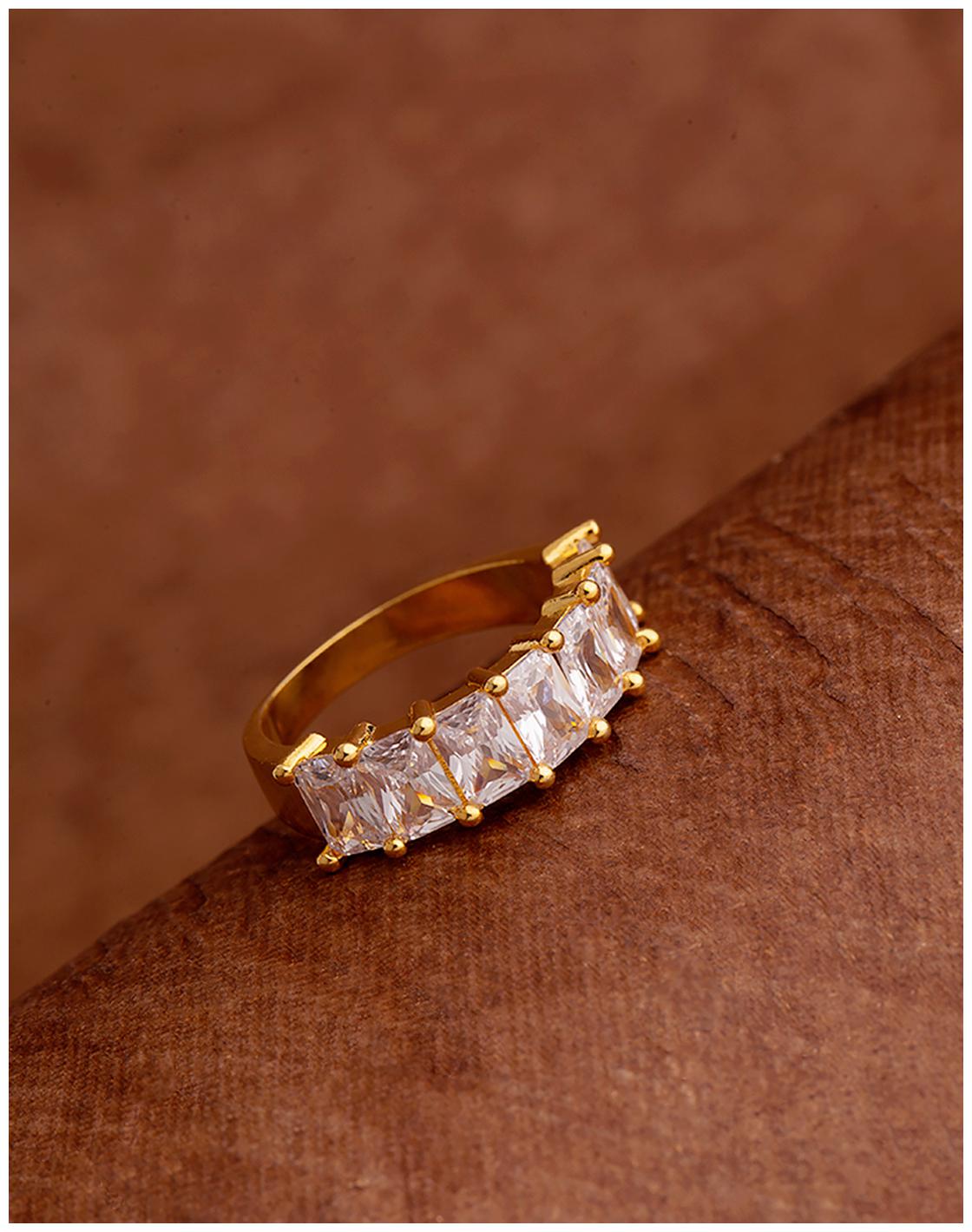 

Voylla Cluster Setting CZ Gems Band Ring