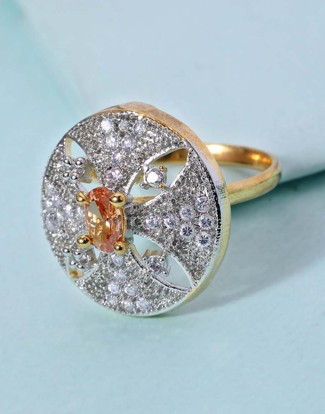 

Voylla Cocktail Ring In Round Detailing For Women