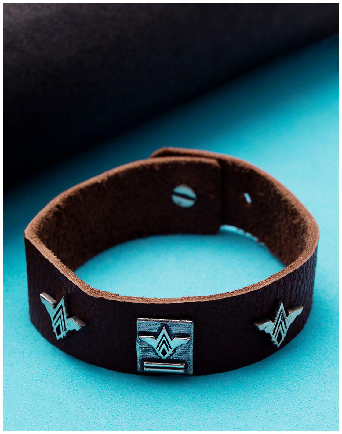 

Voylla Cool Leather Look Oxidized Silver Bracelet From Squad Collection