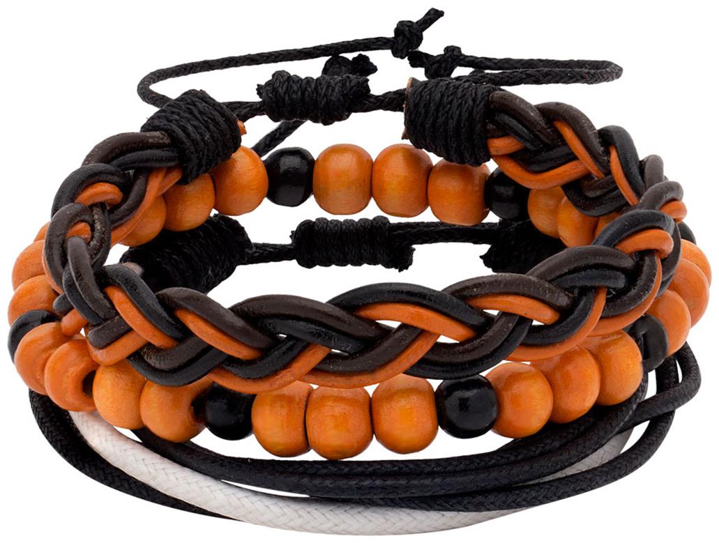 

Voylla Cool Stacked Braid Leather Bracelet Set of 3