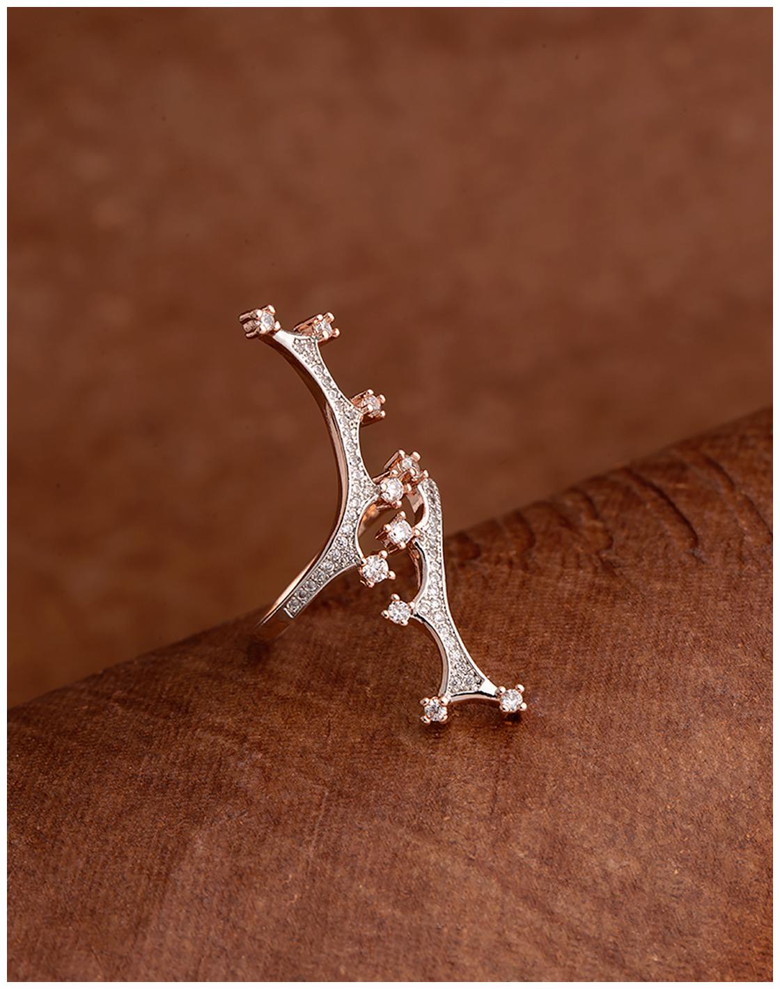 

Voylla Crown Motif Rose Gold Plated Ring