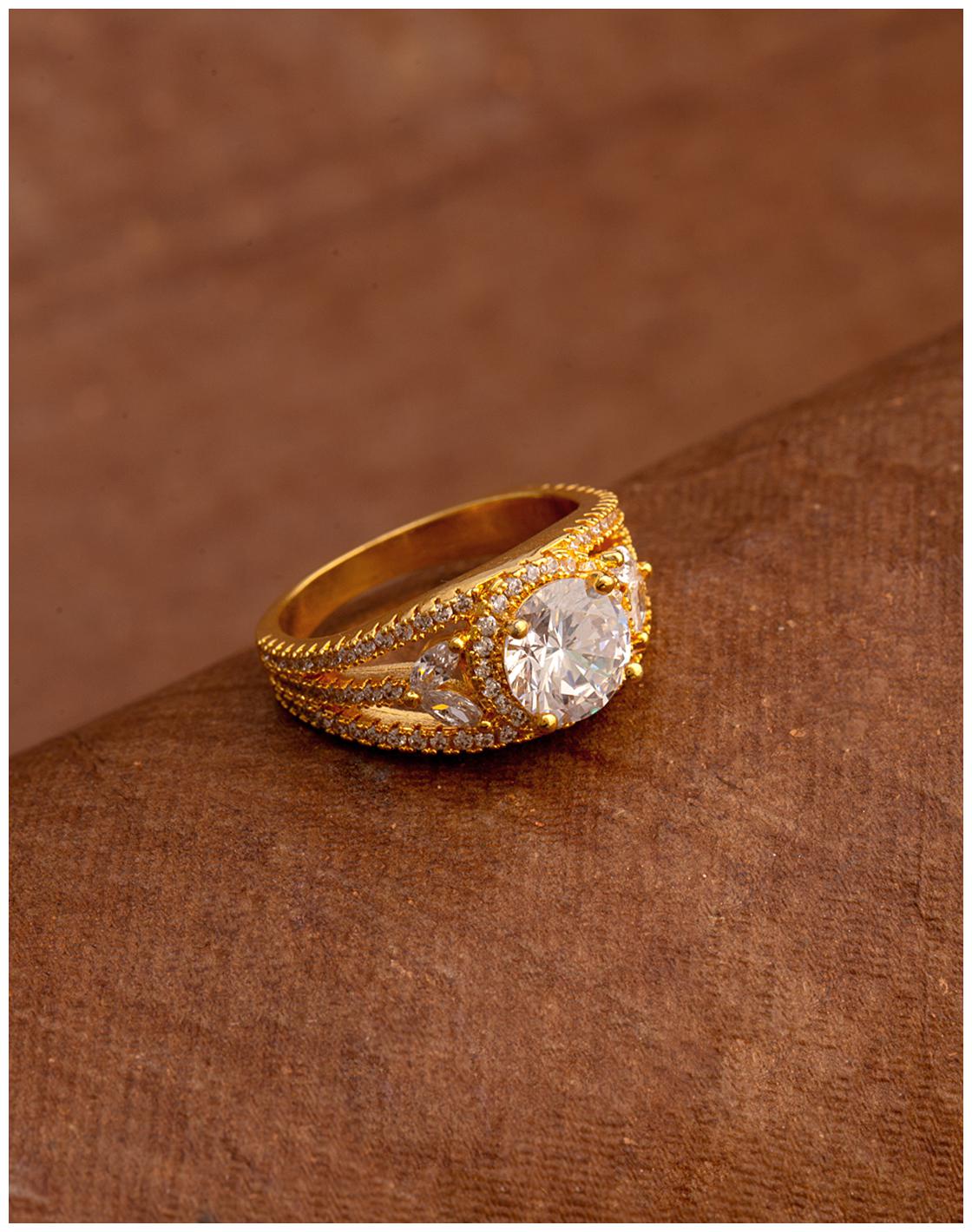 

Voylla CZ Gems Adorned Cocktail Ring