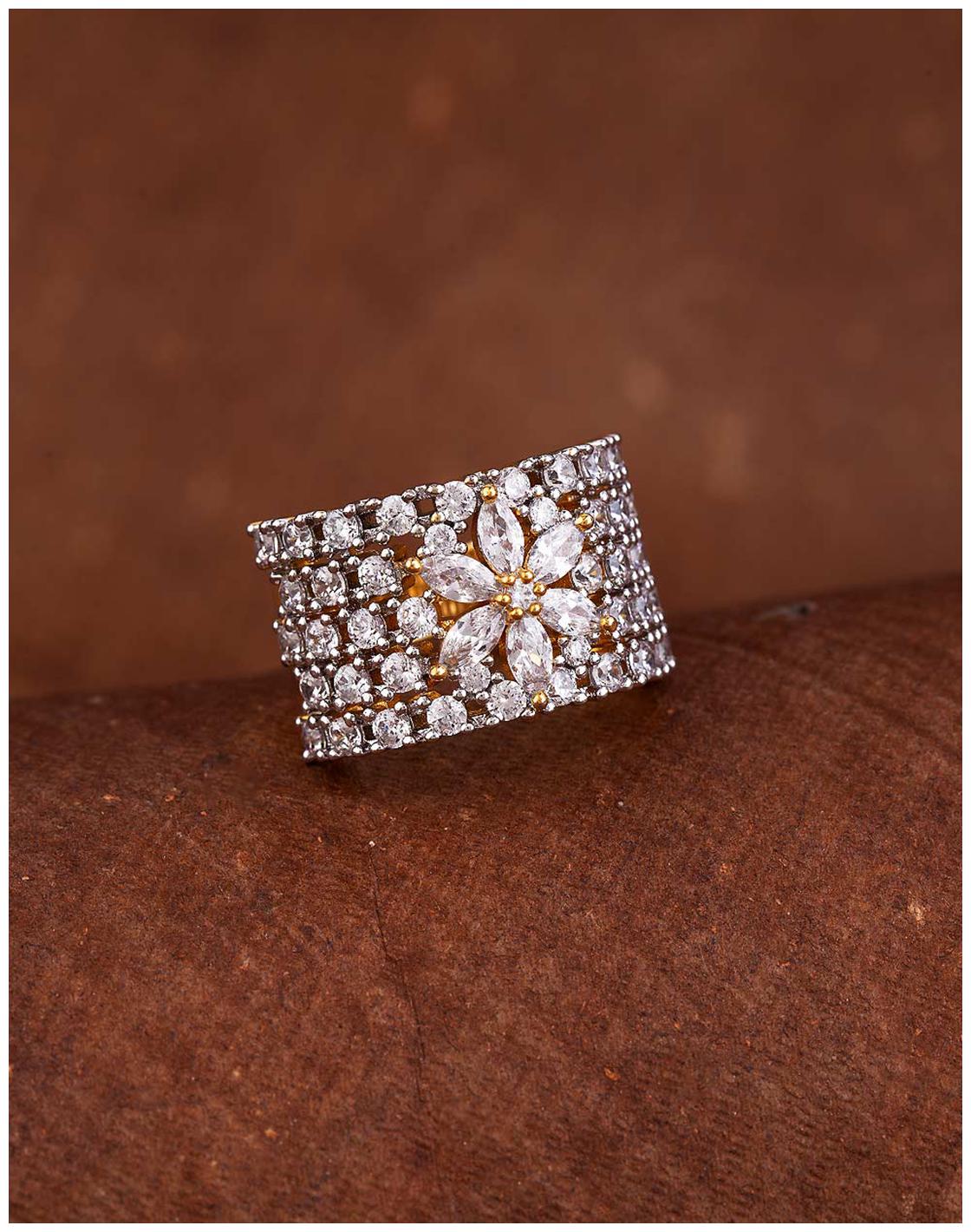 

Voylla CZ Gems Studded Band Ring