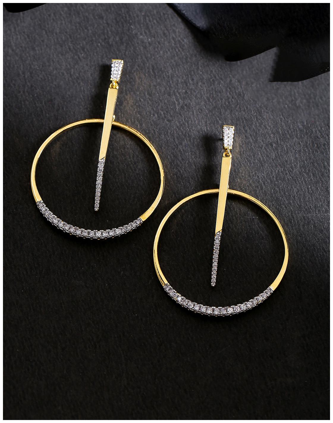 

Voylla CZ Gems Embellished Minimalistic Hoop Earrings