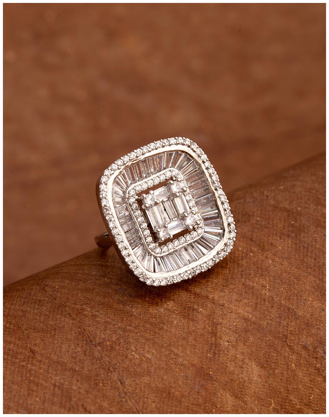 

Voylla CZ Gems Adorned Statement Ring