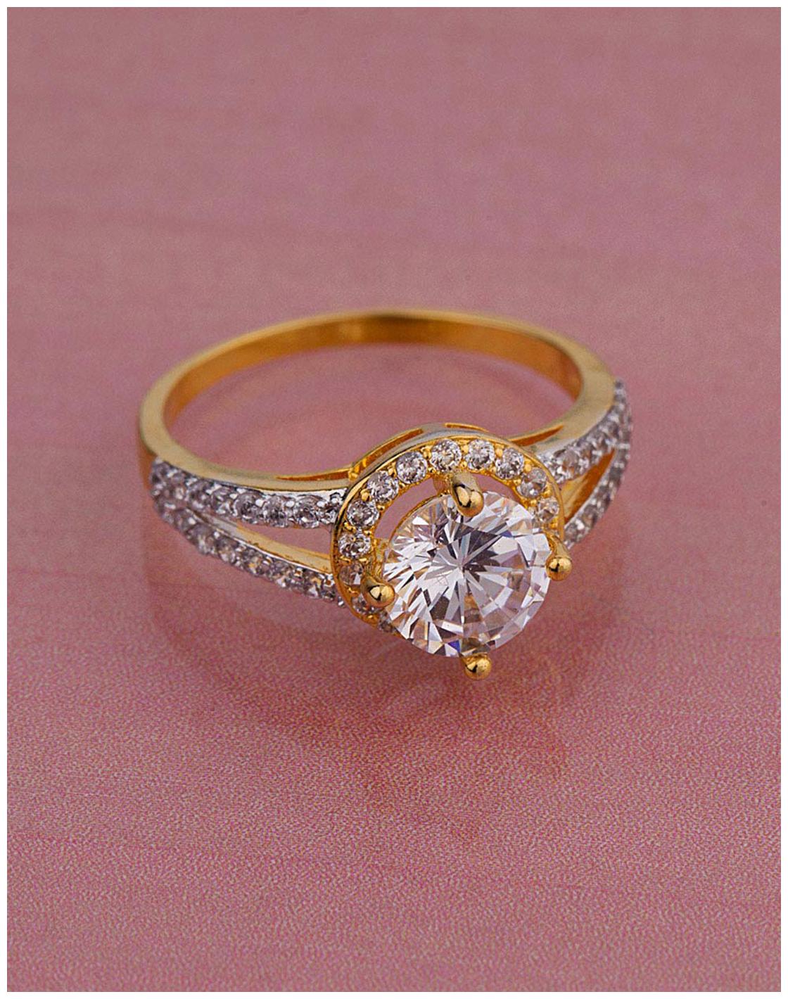 

Voylla CZ Gem Studded Brass Ring