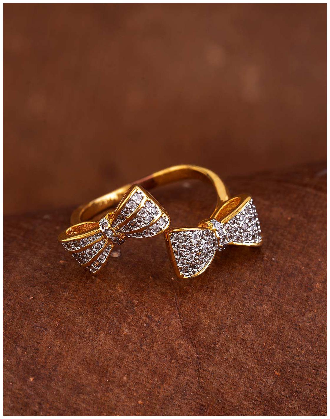 

Voylla CZ Gems Adorned Bows Motif Ring