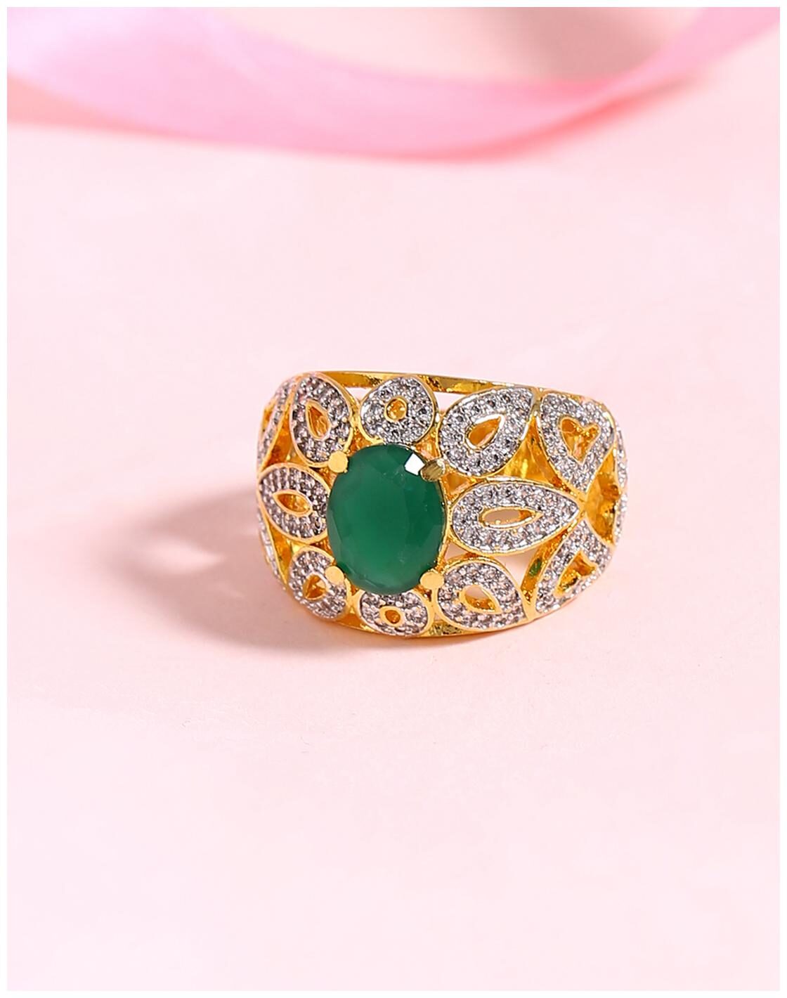 

Voylla CZ Gems Adorned Cocktail Ring