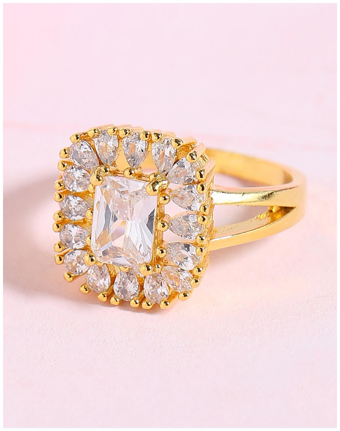 

Voylla CZ Princess Cut Gem Ring