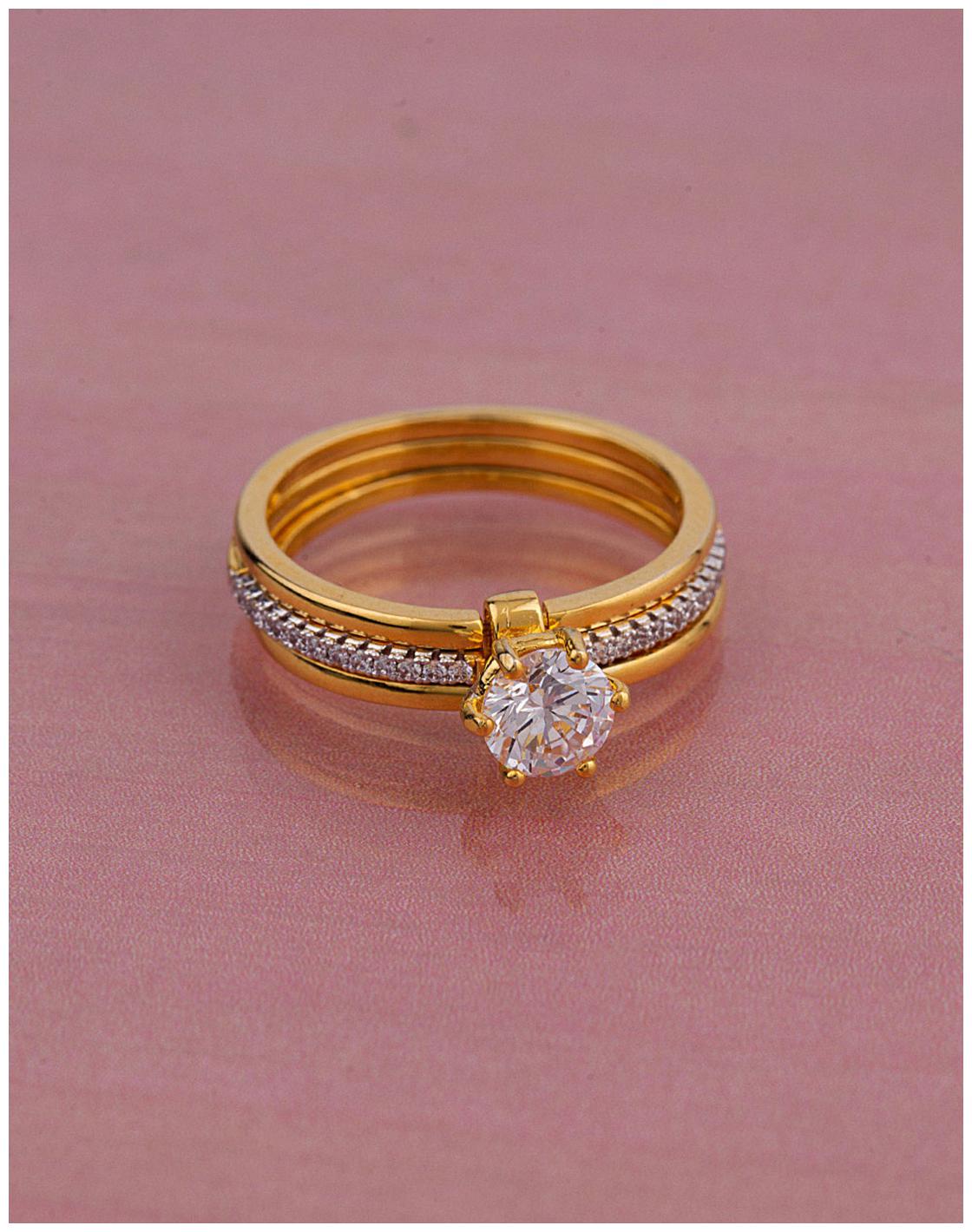 

Voylla CZ Six Prong Setting Cluster Ring