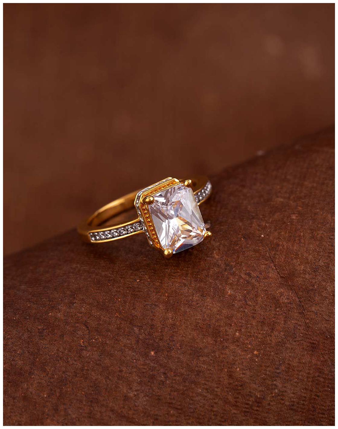 

Voylla CZ Square Cut Gem Ring