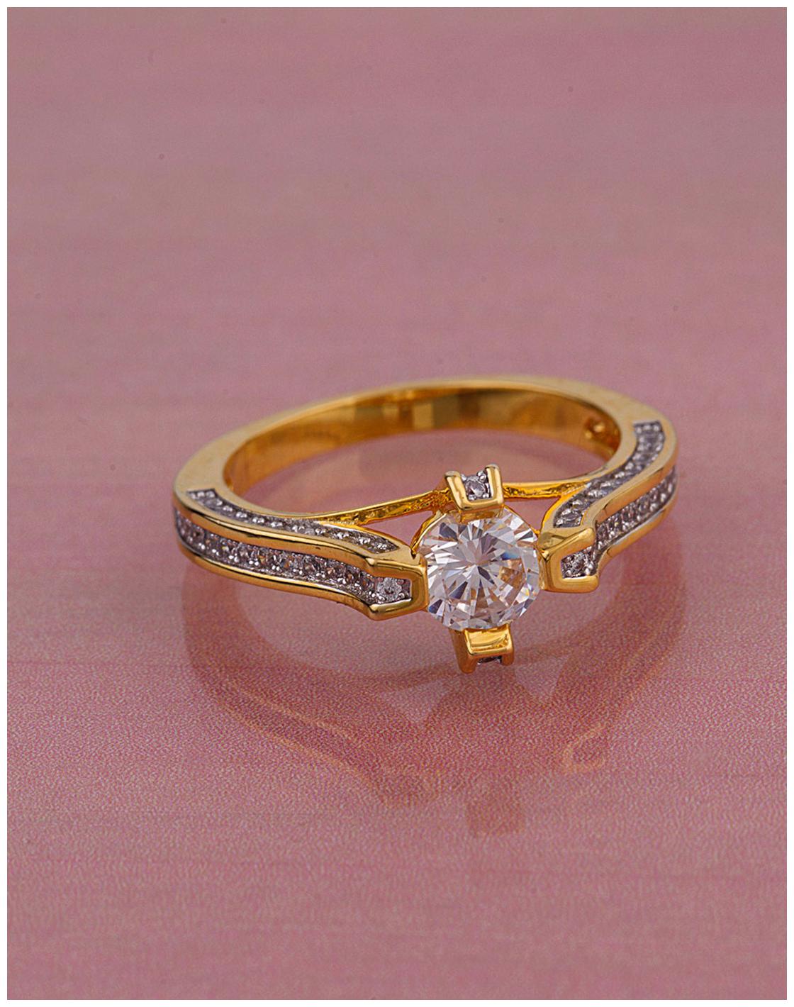 

Voylla CZ Tension Setting Gem Studded Ring
